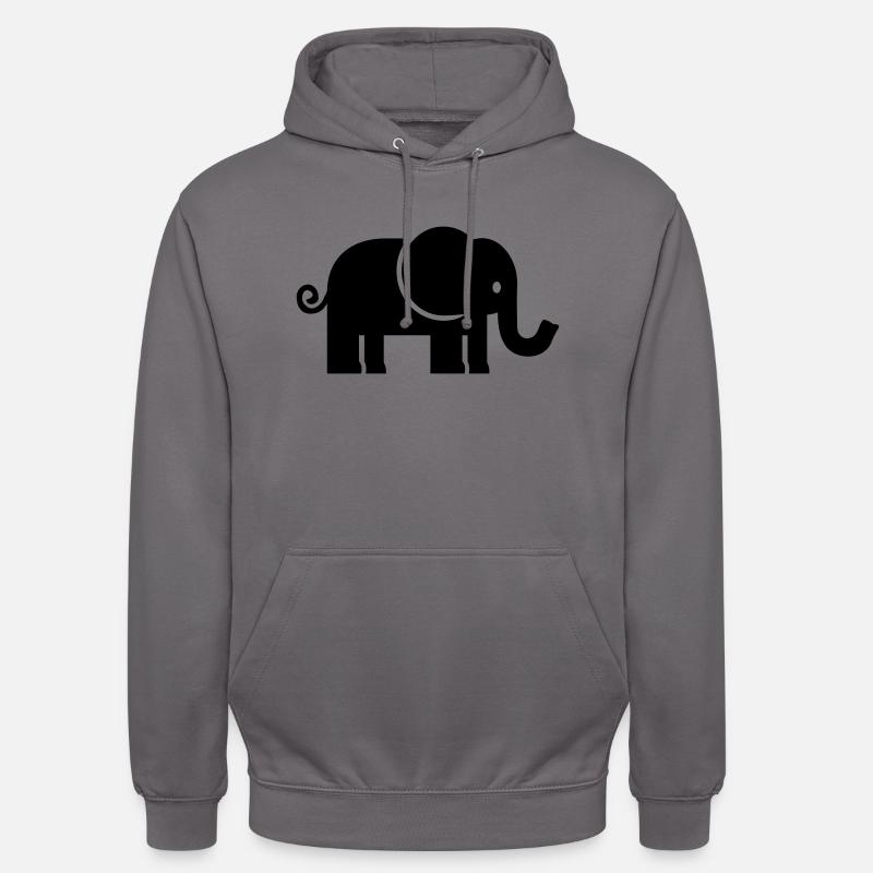 Éléphant - Sweat-shirt à capuche unisexe - gris éléphant
