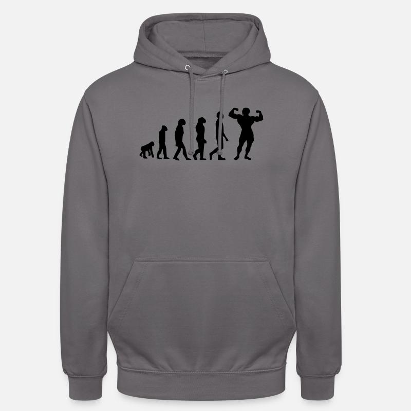 Evolution Body Building - Sweat-shirt à capuche unisexe - gris éléphant