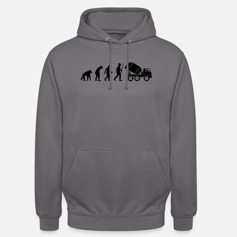 Évolution des bétonneuses - Sweat-shirt à capuche unisexe - gris éléphant