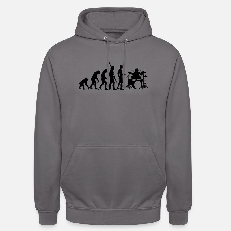 evolution_drummer_b_1c - Sweat-shirt à capuche unisexe - gris éléphant