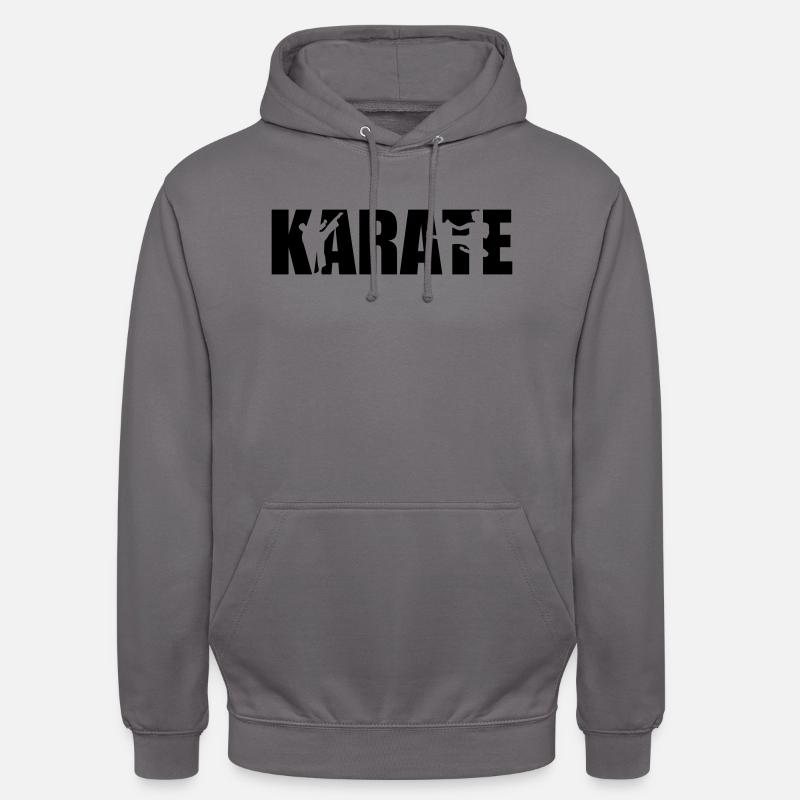 Karate - Sweat-shirt à capuche unisexe - gris éléphant