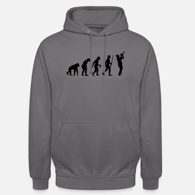 Évolution du trompettiste - Sweat-shirt à capuche unisexe - gris éléphant