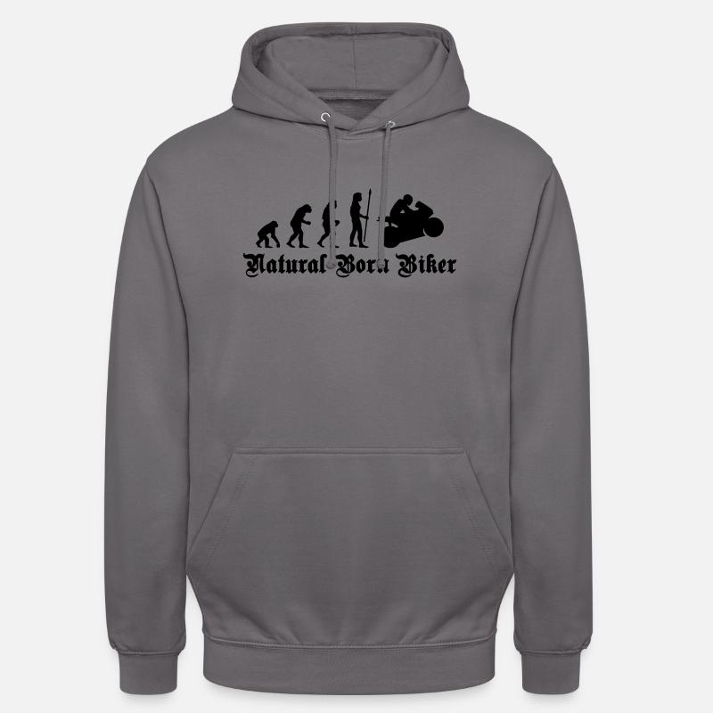evolution_biker - Sweat-shirt à capuche unisexe - gris éléphant