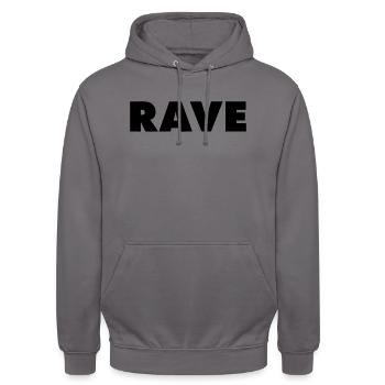 RAVE - Unisex Hoodie - Mittelgrau - Vorne - Alina (178cm) & Michal (187cm)