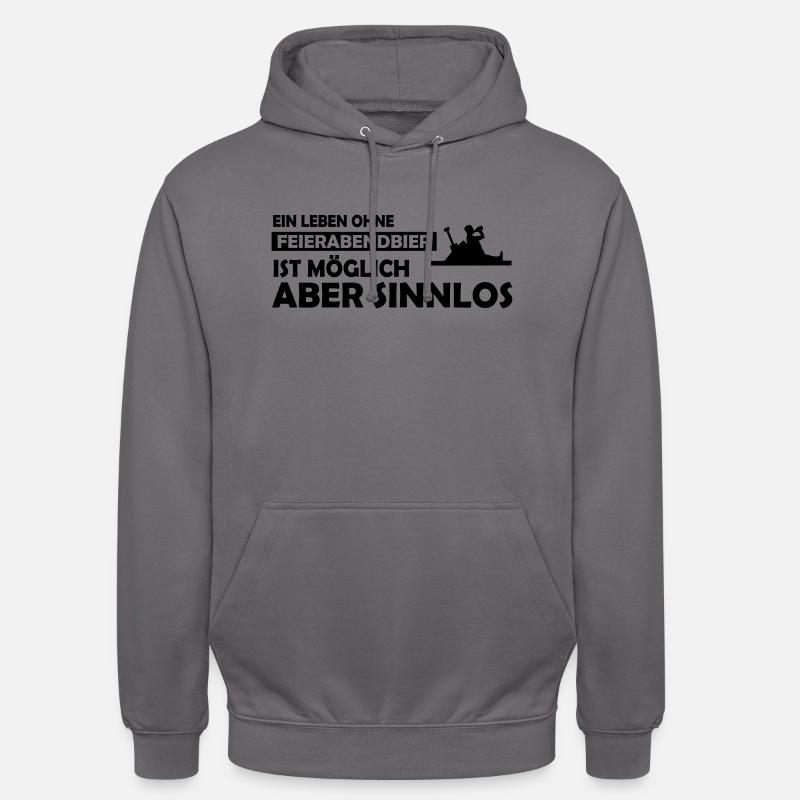 ein leben ohne feierabendbier - Unisex Hoodie - Mittelgrau