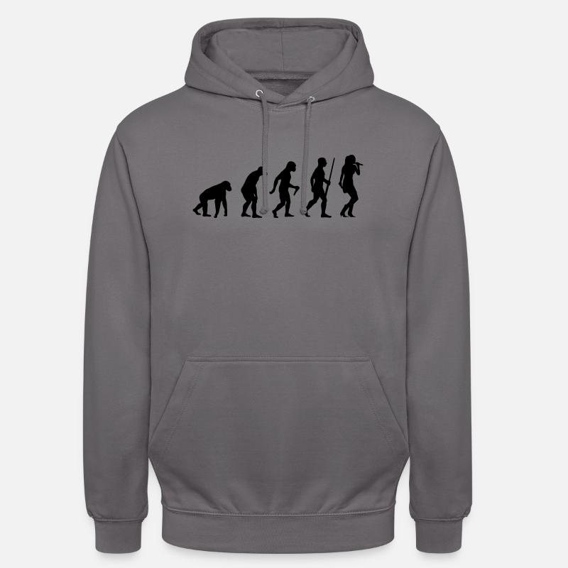 L'évolution du chanteur - Sweat-shirt à capuche unisexe - gris éléphant