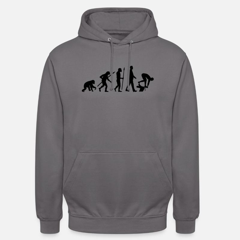 evolution_schwimmer_102012_a_1c - Unisex Hoodie - Mittelgrau