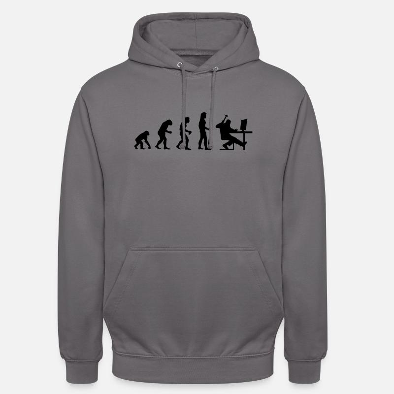 evolution_pc_1 - Sweat-shirt à capuche unisexe - gris éléphant