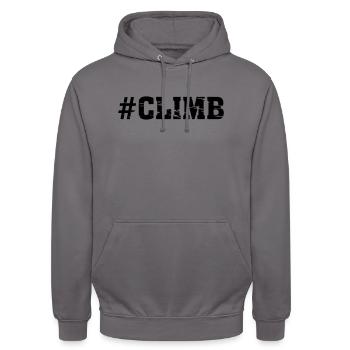#Climb - Unisex Hoodie - Mittelgrau - Vorne - Alina (178cm) & Michal (187cm)