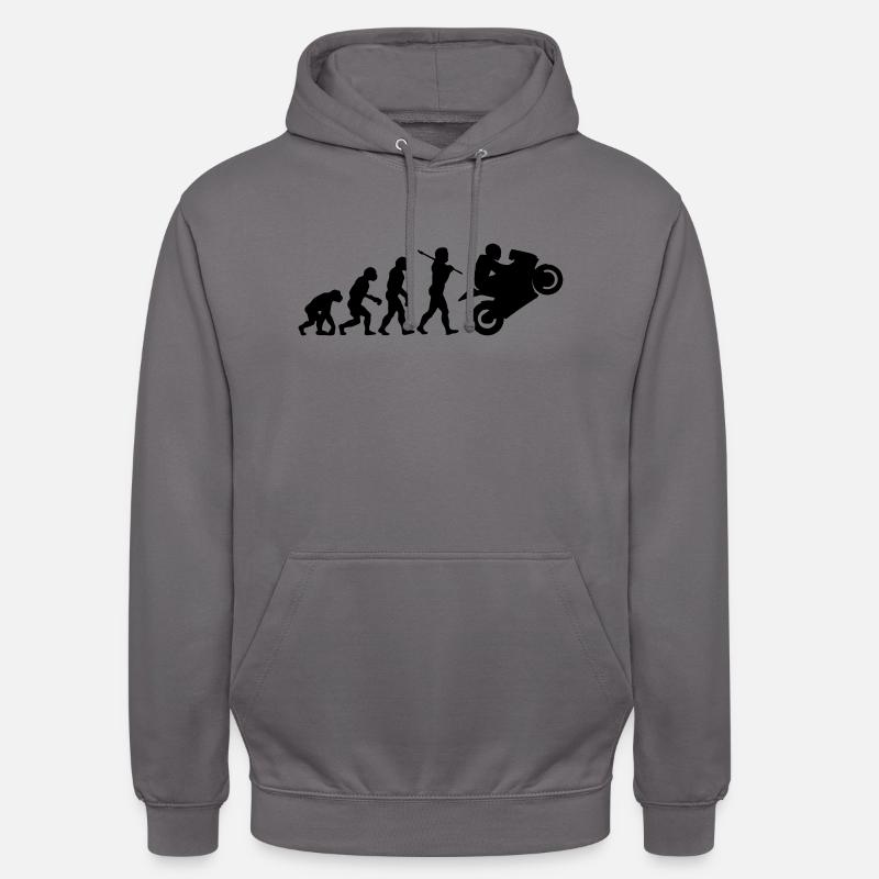 motorcycle evolution - Unisex Hoodie - elephant grey