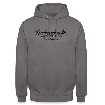 Krankenschwester - Unisex Hoodie - Mittelgrau - Vorne - Alina (178cm) & Michal (187cm)