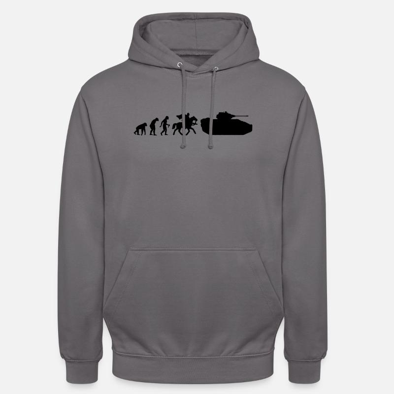 L'évolution de la guerre - Sweat-shirt à capuche unisexe - gris éléphant