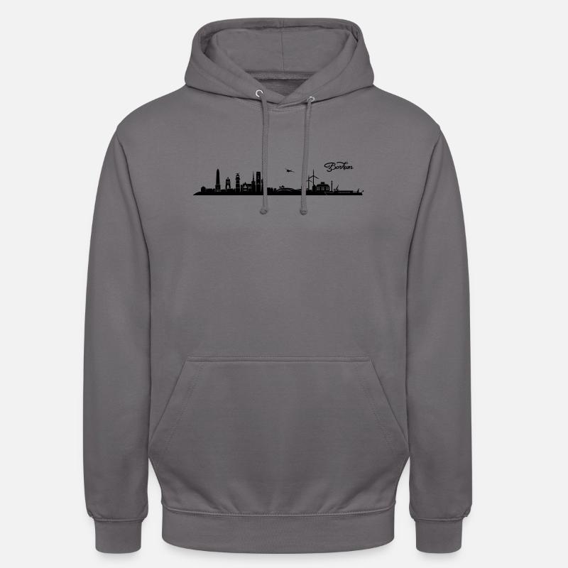 Borkumer Skyline - Unisex Hoodie - Mittelgrau
