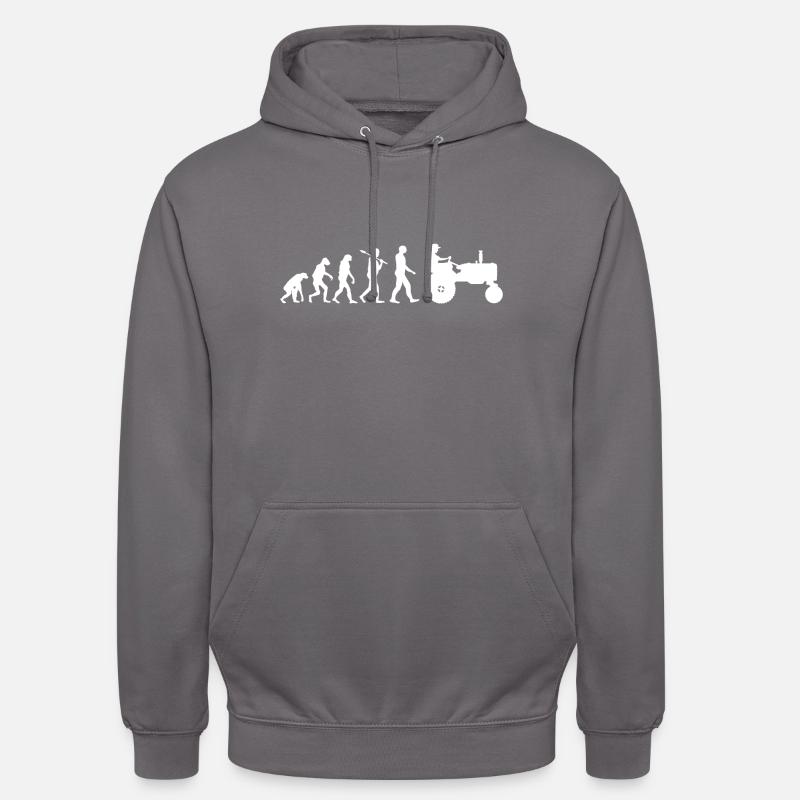 Landwirtschaft Traktor Evolution - Unisex Hoodie - Mittelgrau