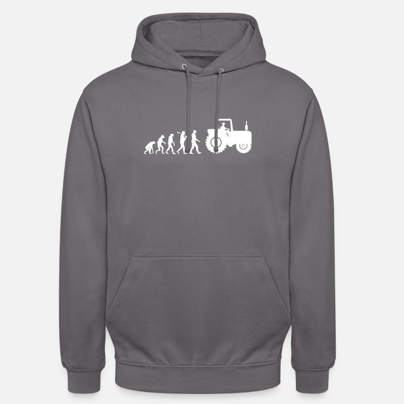 Traktor Landwirtschaft Evolution Geschenk - Unisex Hoodie - Mittelgrau