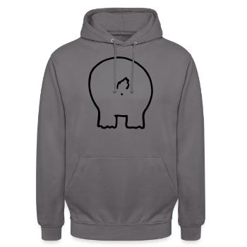 Bear printed 2 sides - Sweat-shirt à capuche unisexe - gris éléphant - Devant - Alina (178cm) & Michal (187cm)