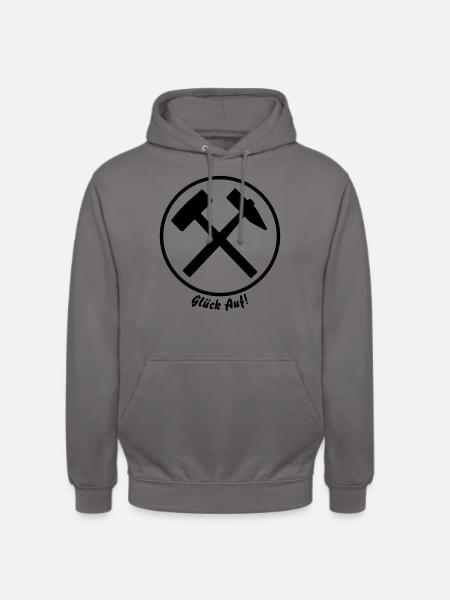 Glück Auf Bergmann kompis T-shirt - Luvtröja unisex - mellangrå