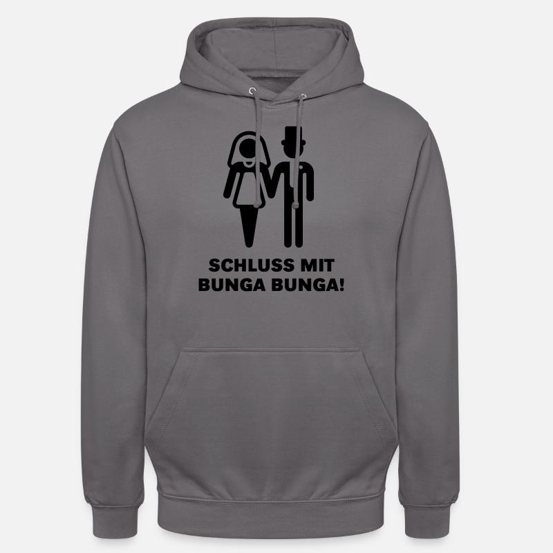 Arrêtez Bunga Bunga! (Mariage / mariage) - Sweat-shirt à capuche unisexe - gris éléphant