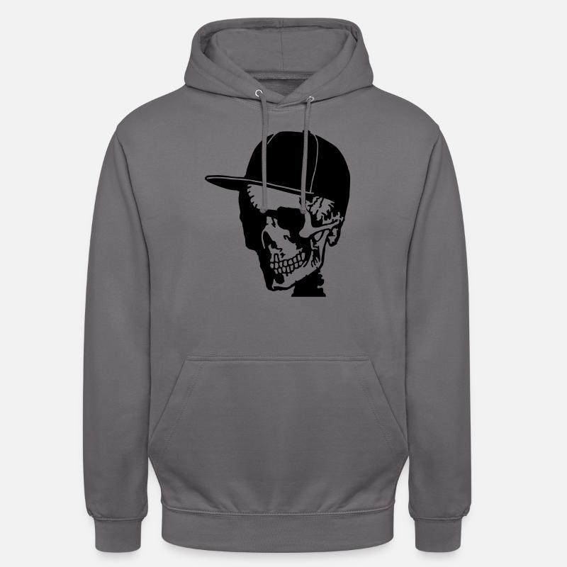 skull with cappy - Unisex Hoodie - Mittelgrau