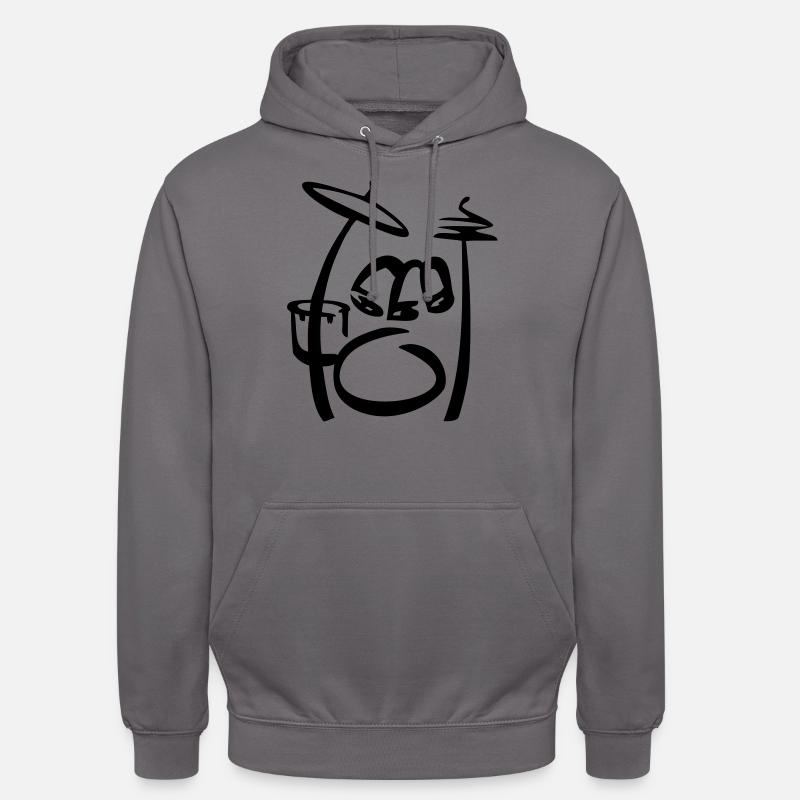 Drums Art Scribble - Unisex Hoodie - Mittelgrau
