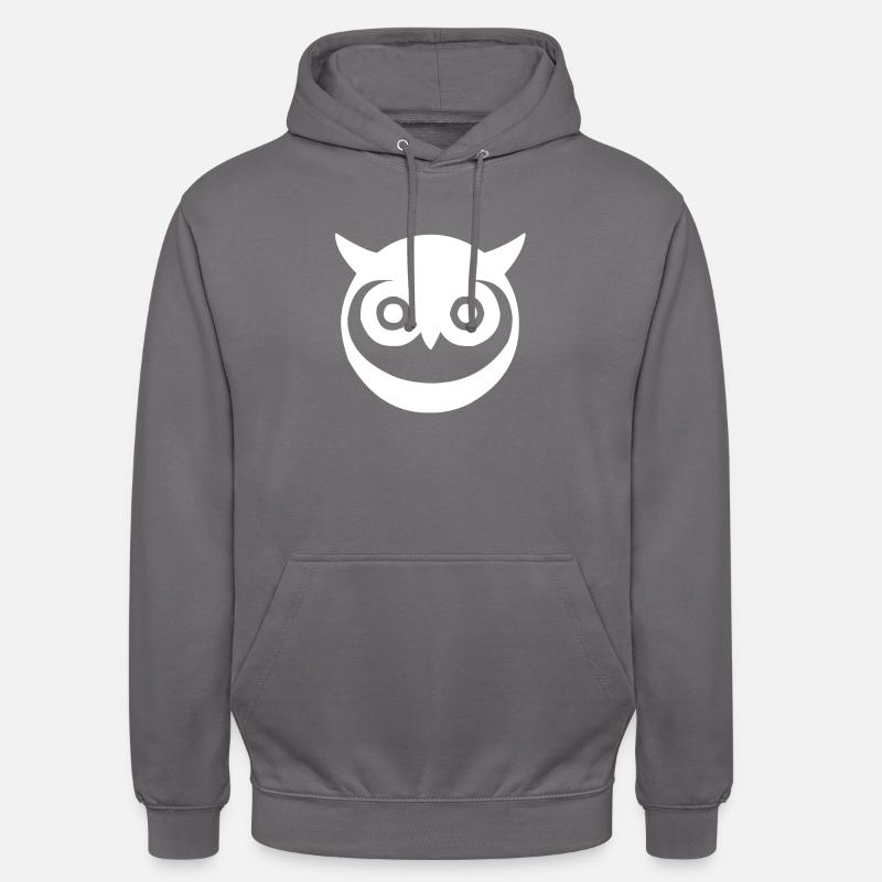 grinsende Eule - Unisex Hoodie - Mittelgrau