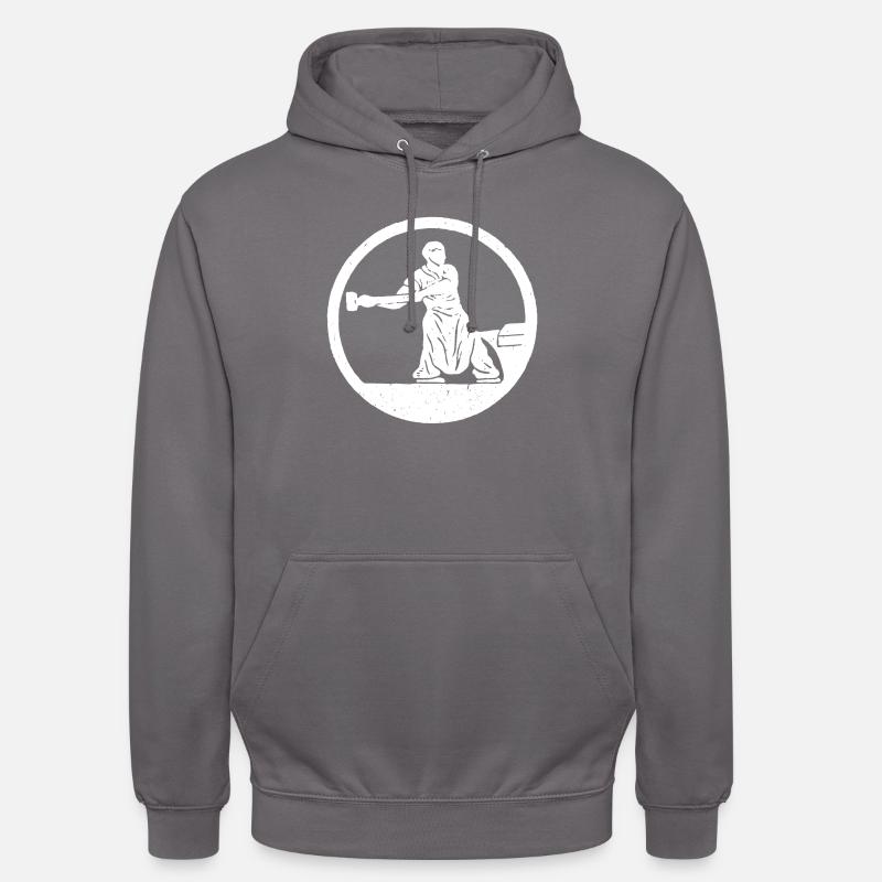 Fabbro e incudine - Felpa con cappuccio unisex - grigio medio