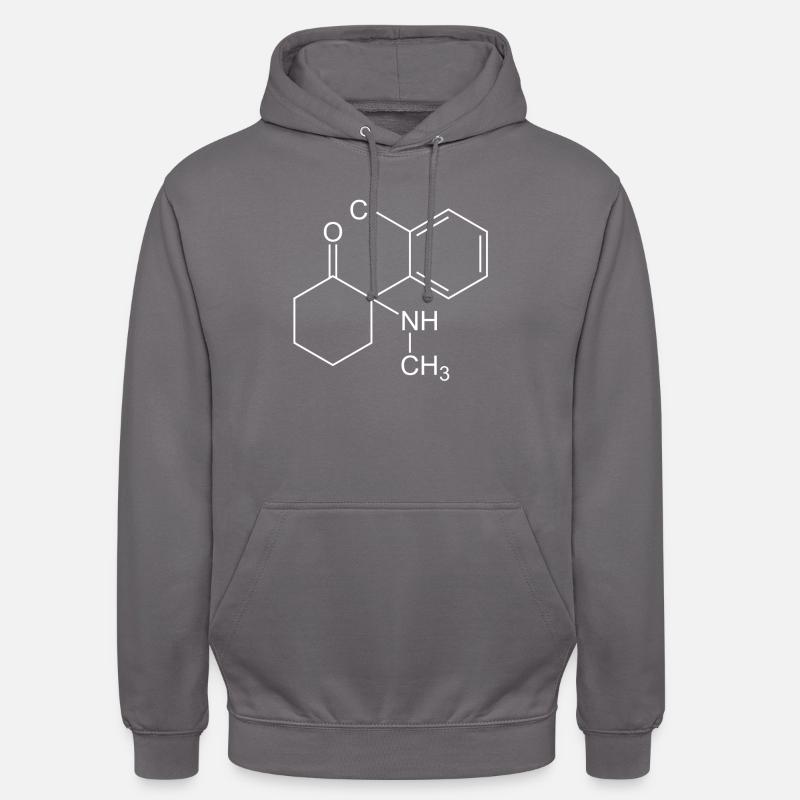 Formule structurelle de kétamine - Sweat-shirt à capuche unisexe - gris éléphant