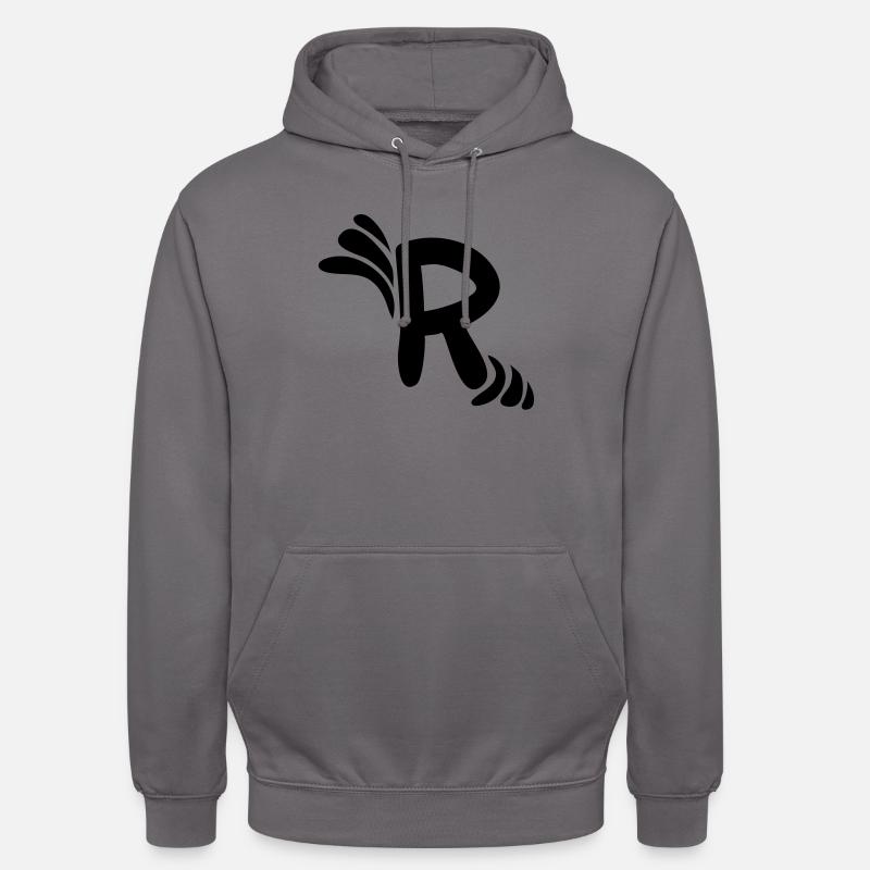Lettre R & Motif - Sweat-shirt à capuche unisexe - gris éléphant