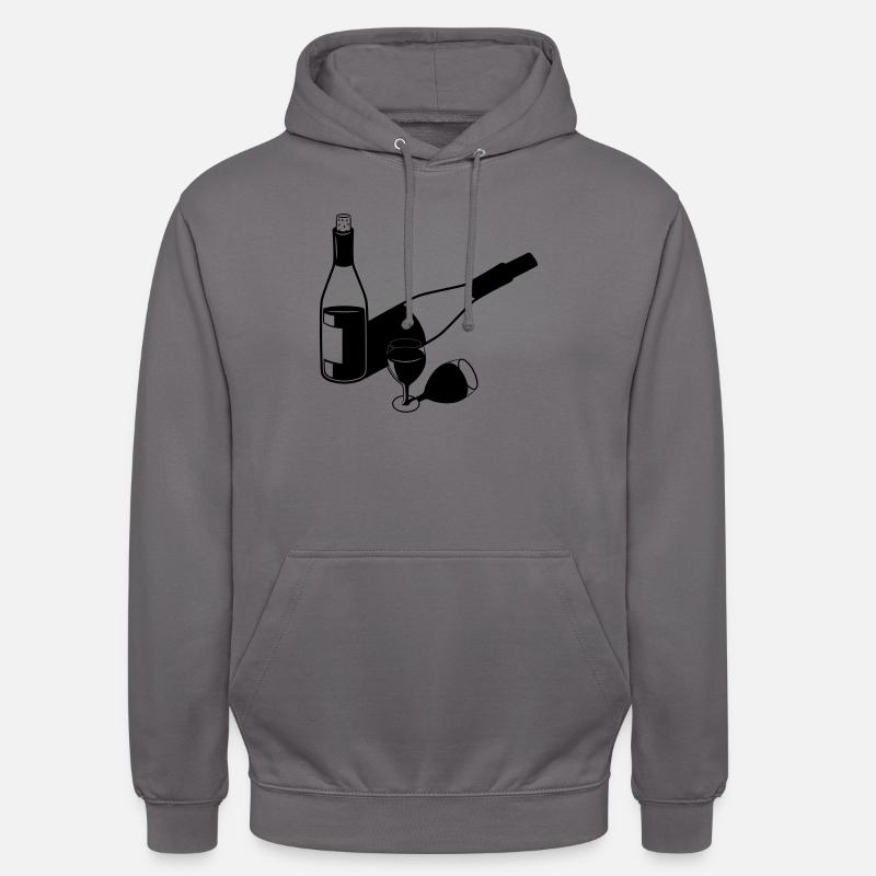 bouteille de vin de vin dési - Sweat-shirt à capuche unisexe - gris éléphant