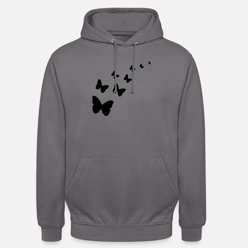 Schmetterlinge - Unisex Hoodie - Mittelgrau