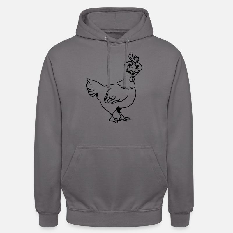 Poulet drôle stupide - Sweat-shirt à capuche unisexe - gris éléphant