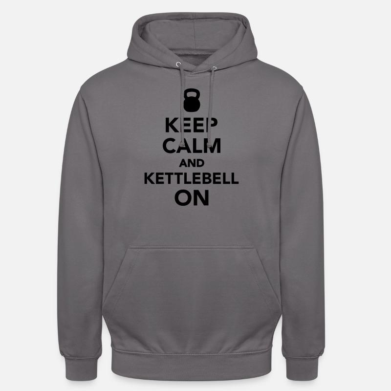 Keep calm and Kettlebell on - Sweat-shirt à capuche unisexe - gris éléphant