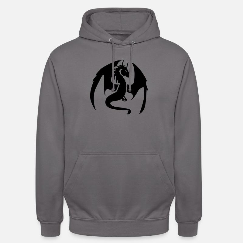 Drache - Unisex Hoodie - Mittelgrau