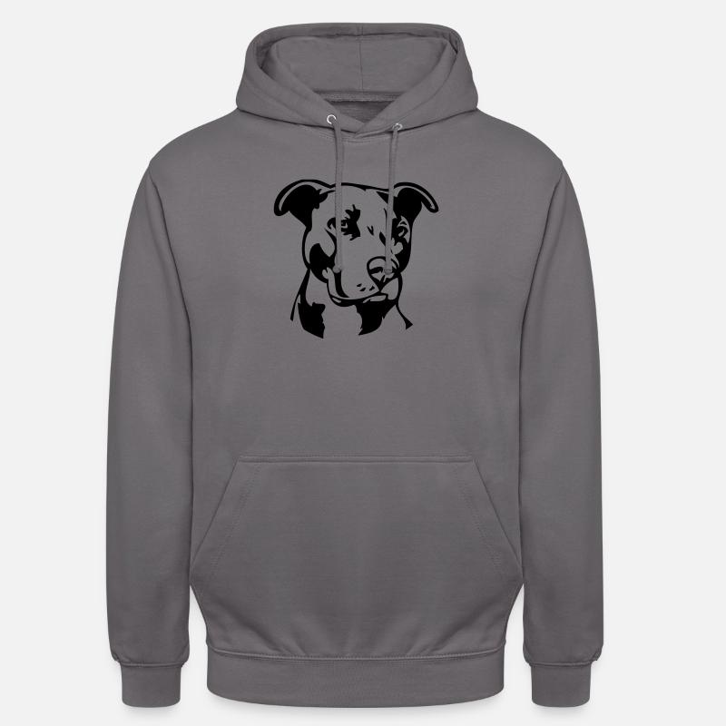 Pitbull einfarbig - Hund Kampfhund - Unisex Hoodie - Mittelgrau