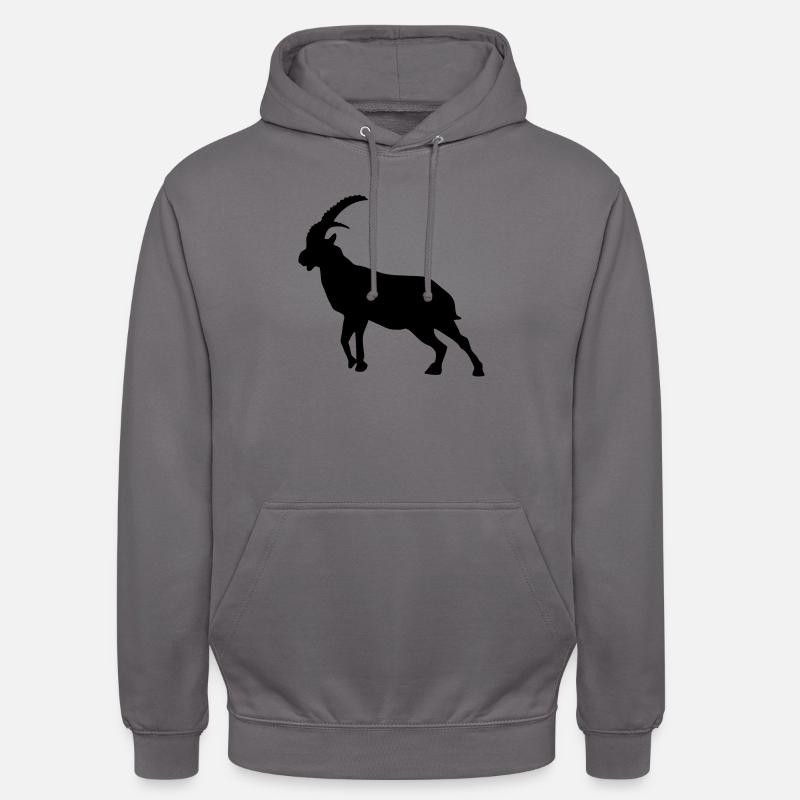 steinbock steinbock silhouette tier berg - Unisex Hoodie - Mittelgrau