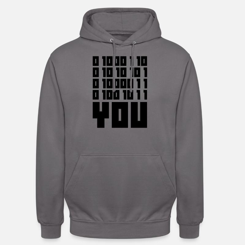 FUCK YOU - Binary code - Unisex Hoodie - elephant grey