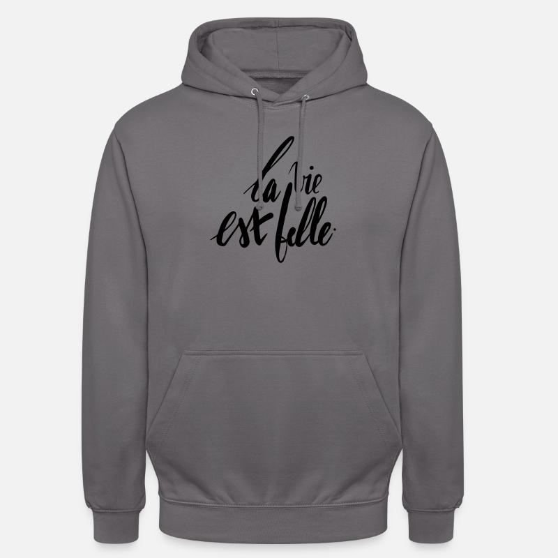 DAS LEBEN IST WUNDERSCHOEN - Unisex Hoodie - Mittelgrau