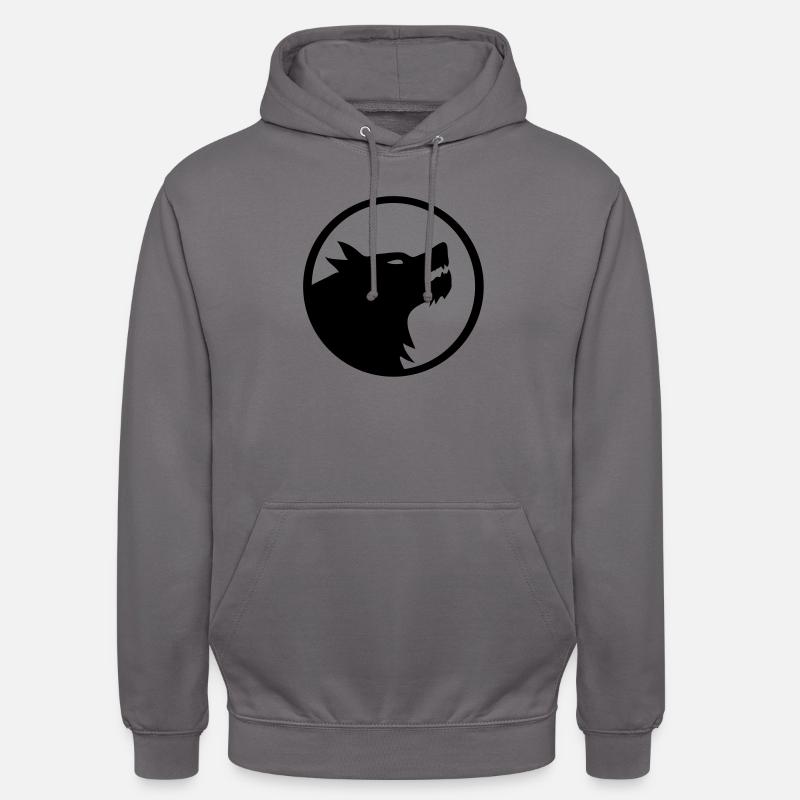wolf_11a - Sweat-shirt à capuche unisexe - gris éléphant