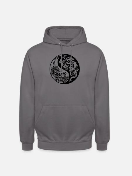 tiger-dragon - Unisex Hoodie - elephant grey