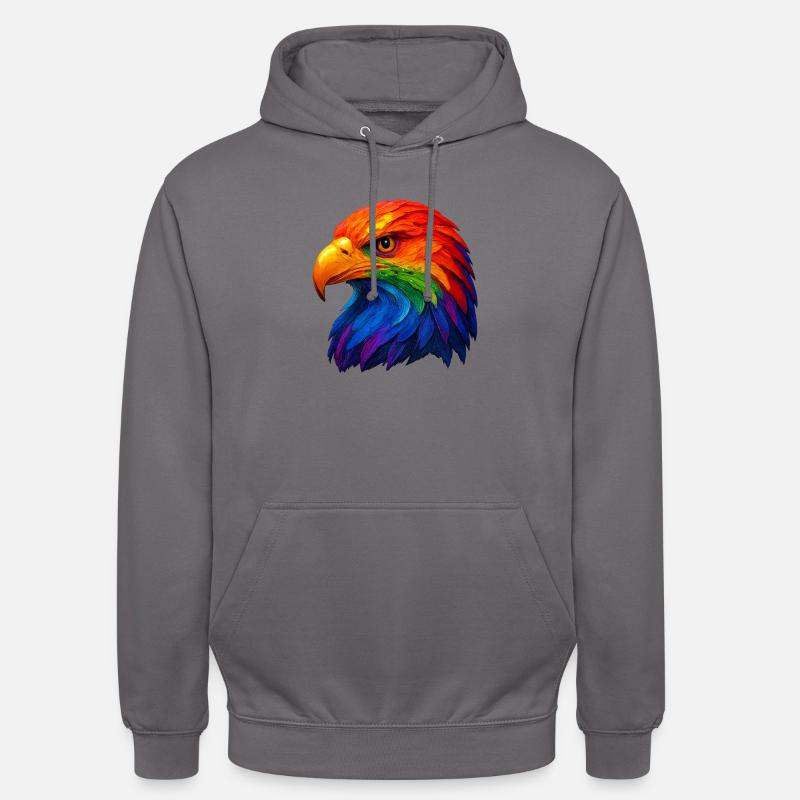 Plume de couleur Tête de pygargue à queue blanche - Sweat-shirt à capuche unisexe - gris éléphant
