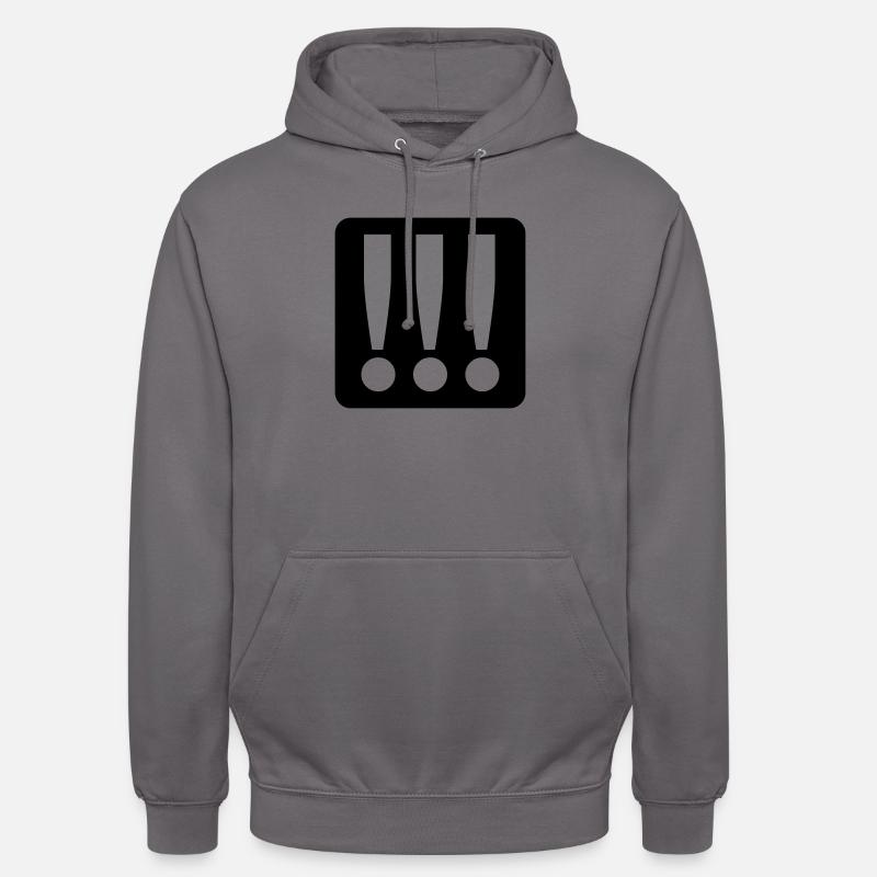 Three Exclamation Marks - Unisex Hoodie - elephant grey