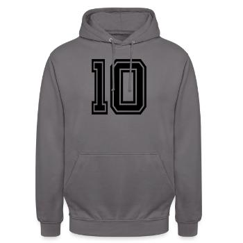10 - Unisex Hoodie - Mittelgrau - Vorne - Alina (178cm) & Michal (187cm)