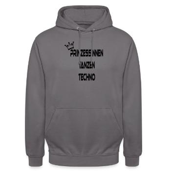 prinzessinnen_tanzen_techno - Unisex Hoodie - Mittelgrau - Vorne - Alina (178cm) & Michal (187cm)