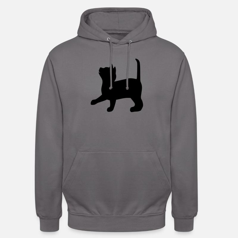 cat4 - Sweat-shirt à capuche unisexe - gris éléphant