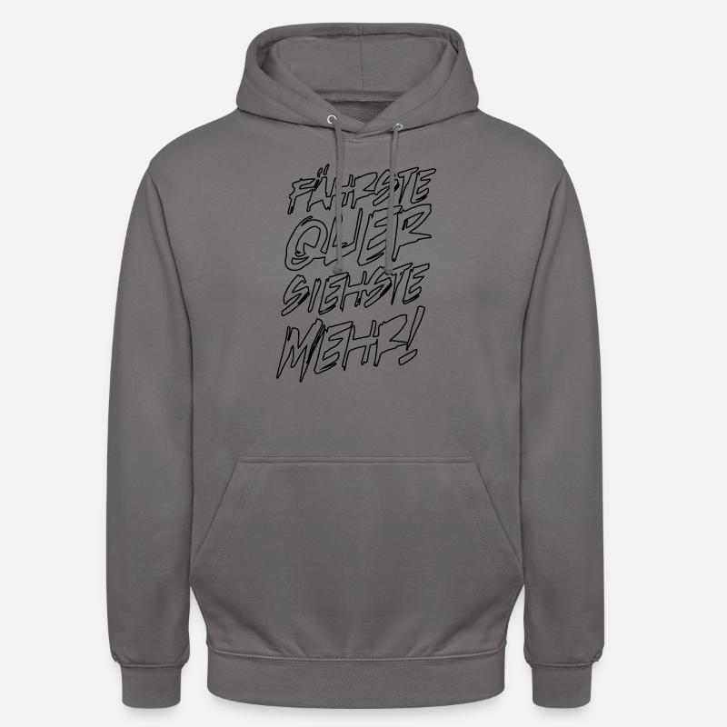 quer siehst du mehr - Unisex Hoodie - Mittelgrau