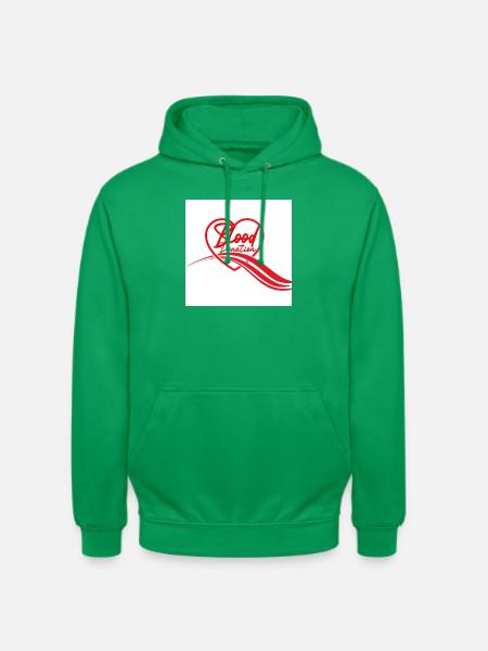 Blood Donation Heart Logo - Unisex Hoodie - kelly green