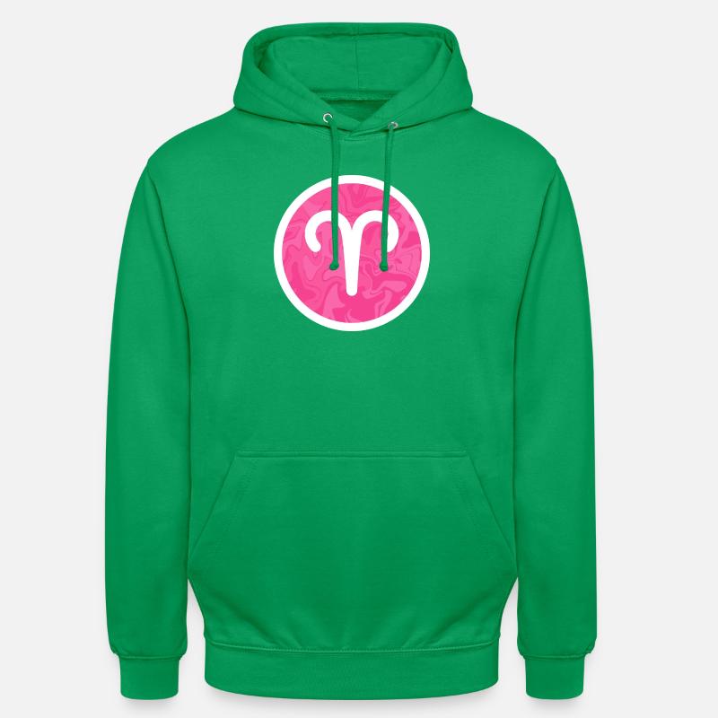 Widder-Sternzeichen Rosa Marmorsymbol - Unisex Hoodie - Kelly Green