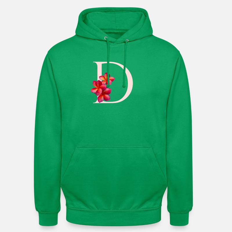 Monogramme D avec Frangipani - Sweat-shirt à capuche unisexe - vert