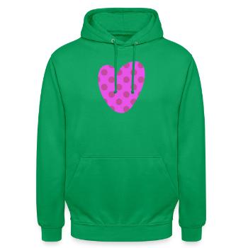 Motif Points de cœur Amour Amour Joie de vivre - Sweat-shirt à capuche unisexe - vert - Devant - AI Model Male 185 light (185cm) & AI Model Female 180 light (180cm)