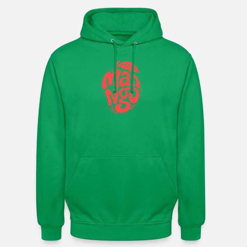 Groovy Mango Fruit Typography - Unisex Hoodie - kelly green